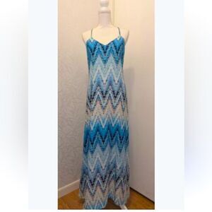 Anthropologie Zig Zag Spaghetti Strap Maxi Dress